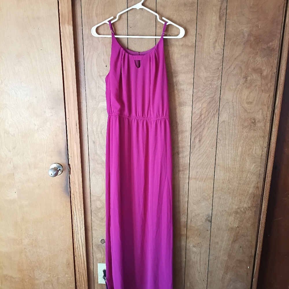 Promesa Fuchsia Pink Sleeveless Maxi Dress Elastic Waist Size S